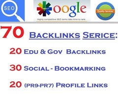 High PR 70 awesome backlinks service . Profile , Edu , Gov , Social Links …