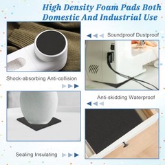 22 Pcs Adhesive Foam Padding 4×4 Inch Black Self Stick Neoprene Rubber Sheets