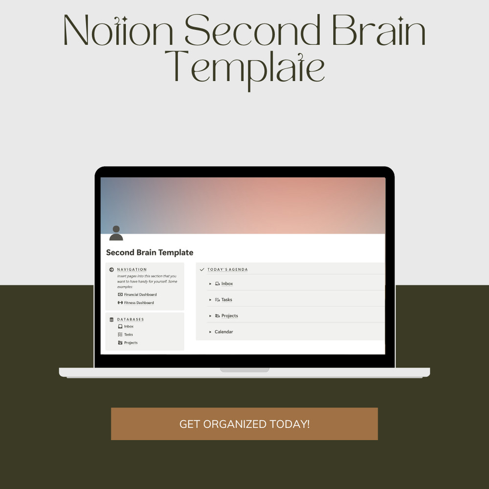 Very Simple Notion Second Brain / Life OS Template – Emailed to You